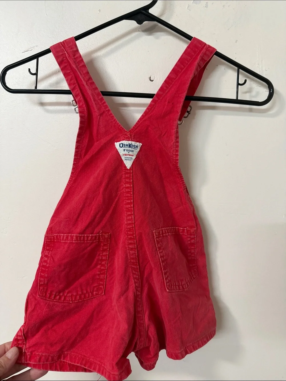 OshKosh B'gosh Bright Red Short Overalls 1980’s